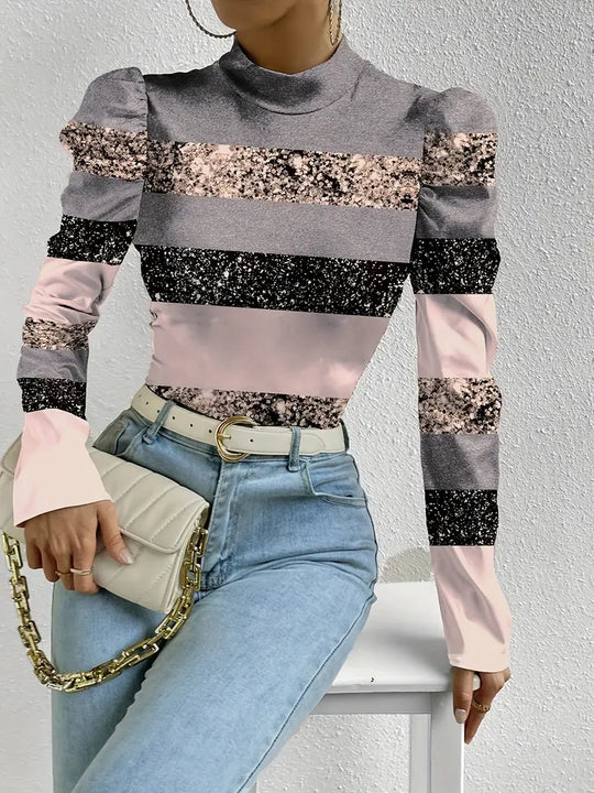 Heidi-Mode | Satinbluse mit Puffärmeln