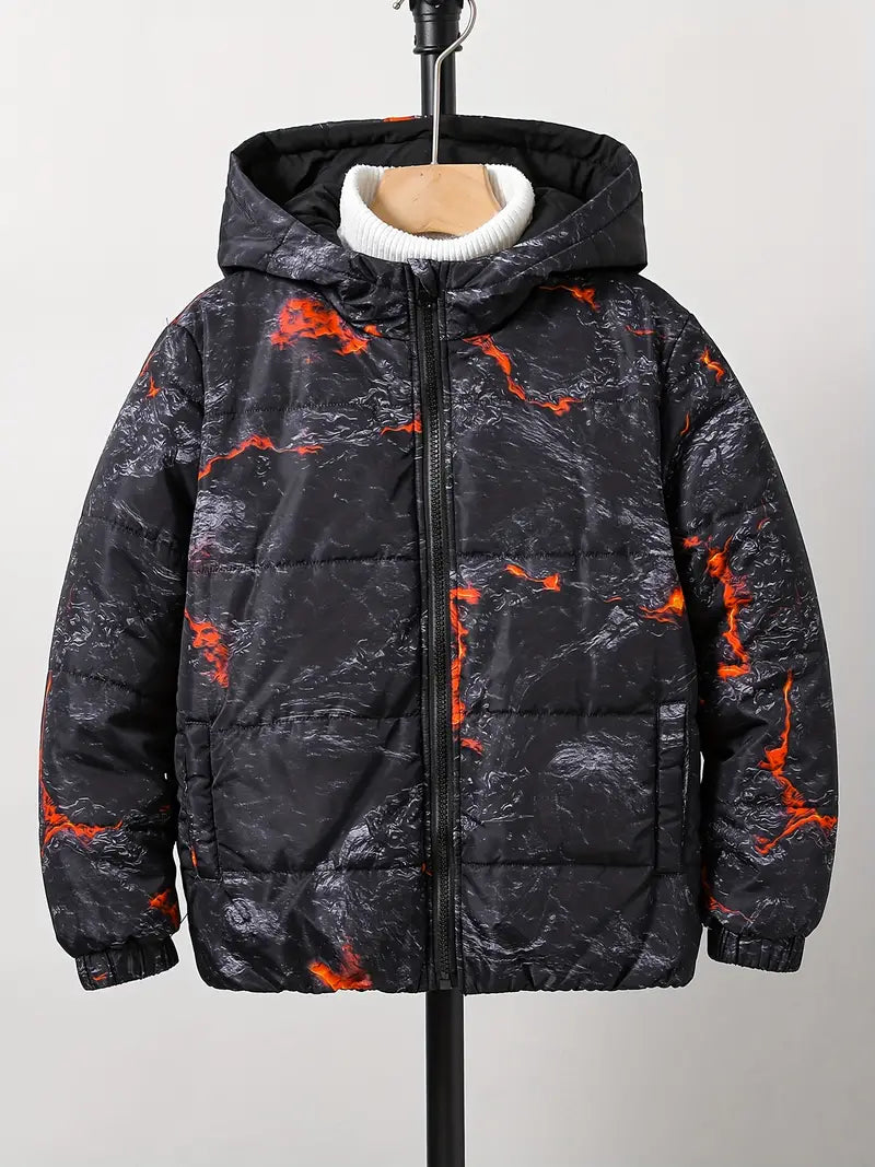 Heidi-Mode - Winterjacke im Volcano-Print-Stil für Jungen