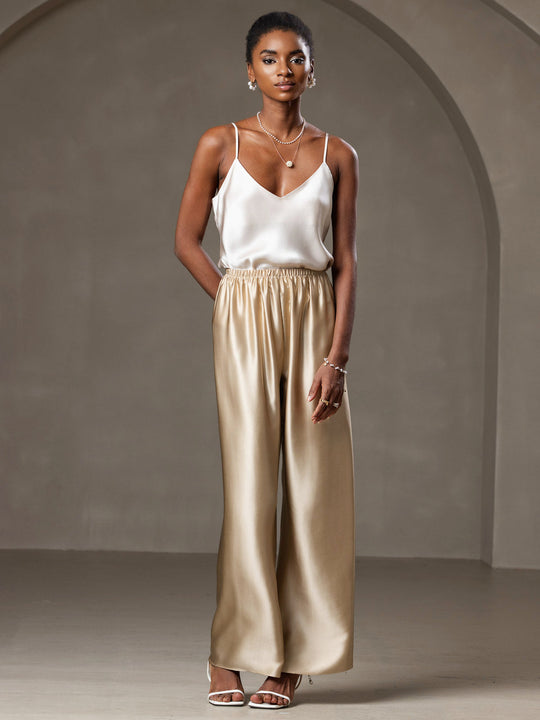Heidi-Mode | V-Ausschnitt Reine Seide Spaghettiträger Camisole Top
