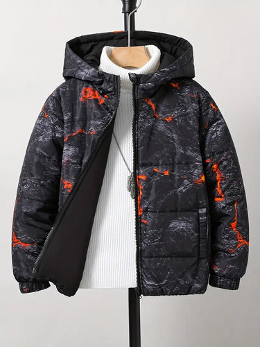 Heidi-Mode - Winterjacke im Volcano-Print-Stil für Jungen