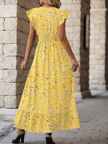 Heidi – Kleid Mit Schmetterlingsärmeln Und Rüschensaum