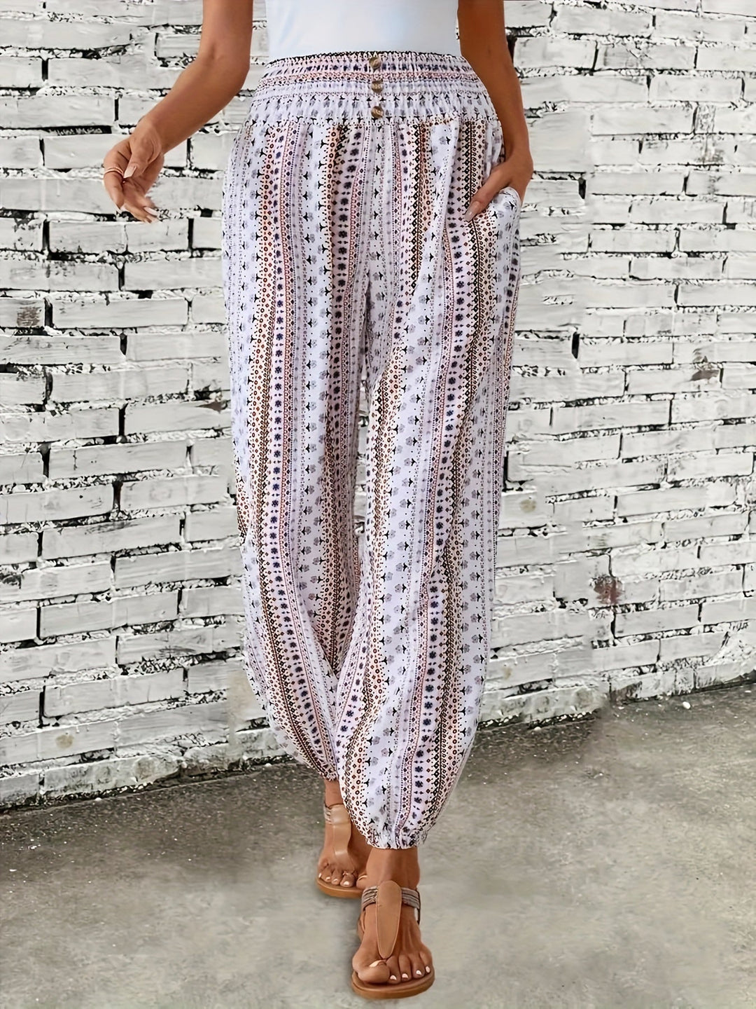 Heidi-Mode | Hohe Taille Druckhose Instant Boho Vibe