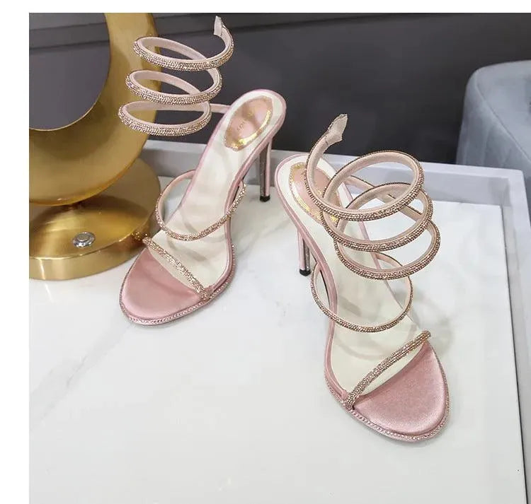 Heidi-Mode | Women sandals with high heels and ankle straps