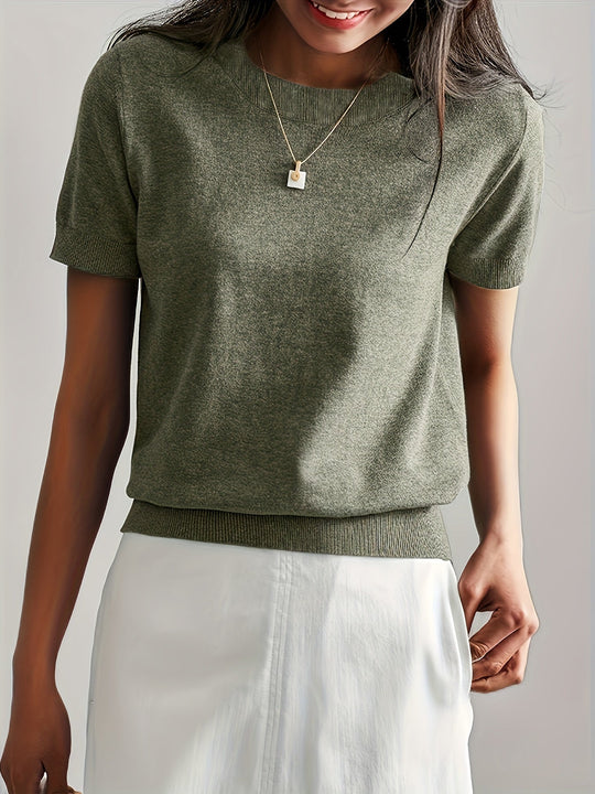 Heidi-Mode | Lässiger Pullover mit Kurzen Ärmeln für Frühling und Sommer