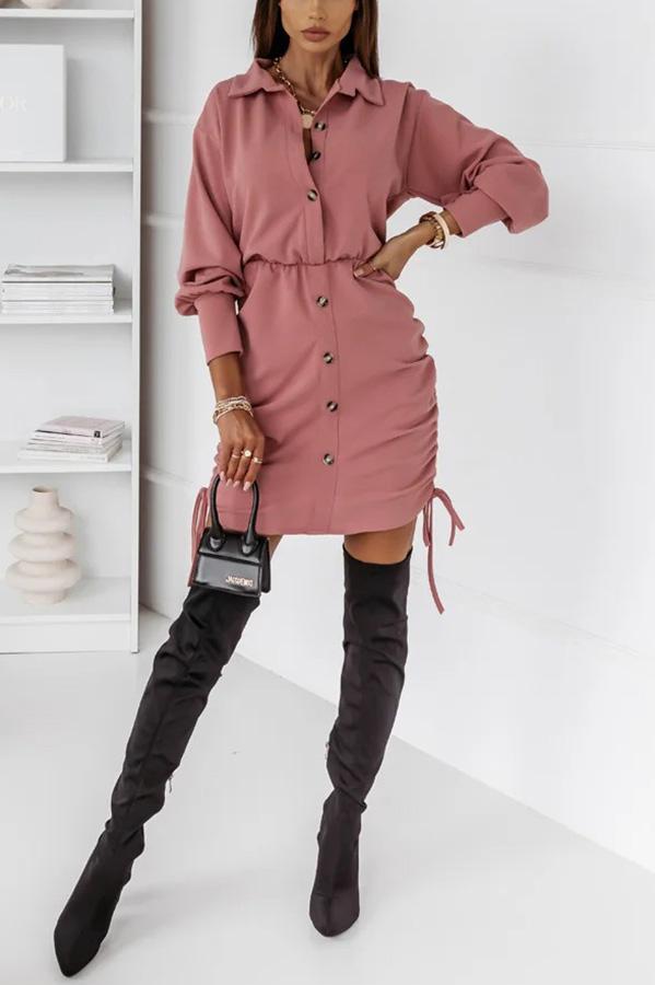Heidi-Mode | Found Love Rüschen Knopf-Down Hemdkleid
