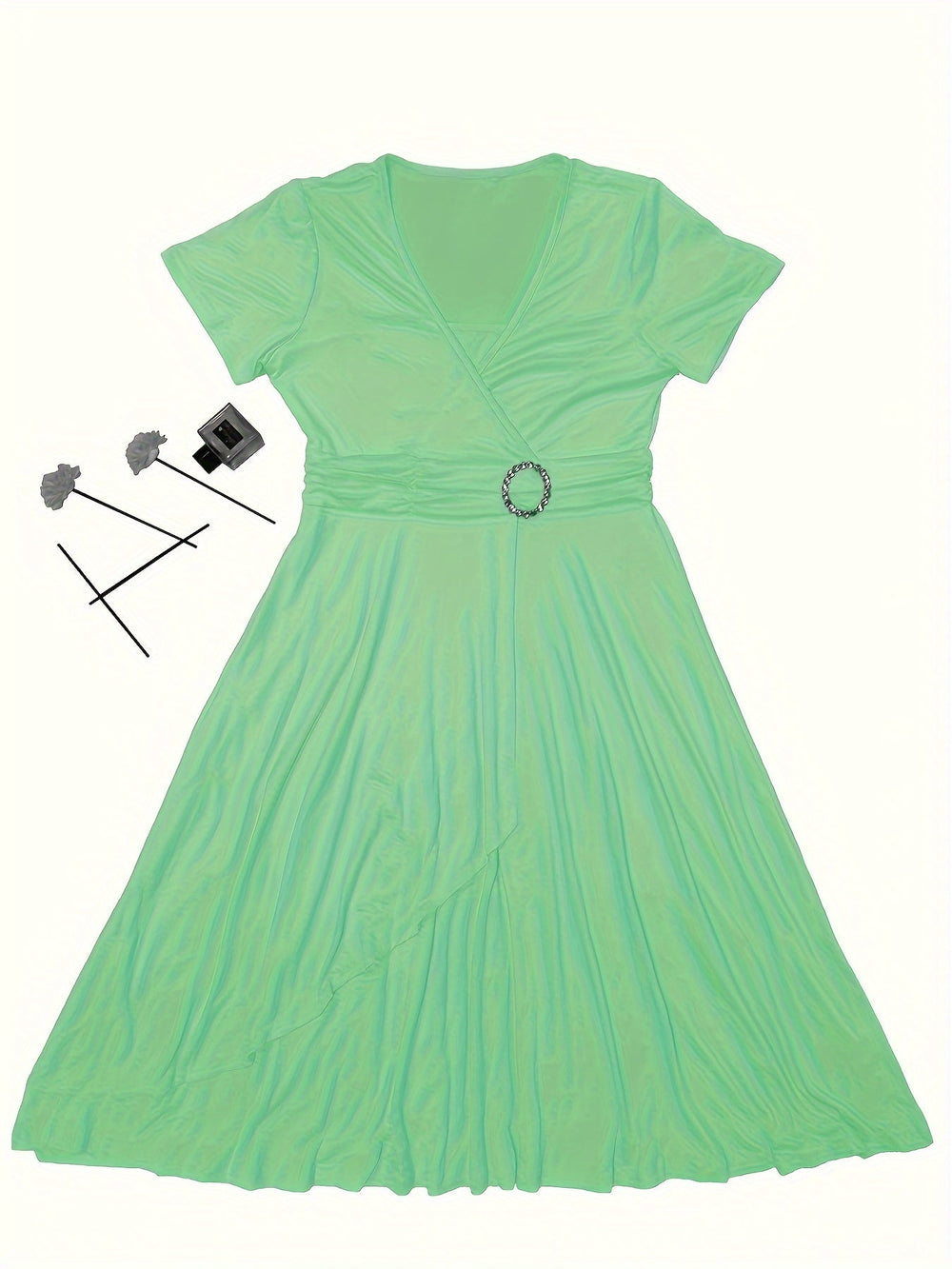 Heidi-Mode | Stilvolles Baumwollkleid mit Schmaler Passform, Asymmetrischem Saum und Bindegürtel für Damen Ideal für Den Sommer