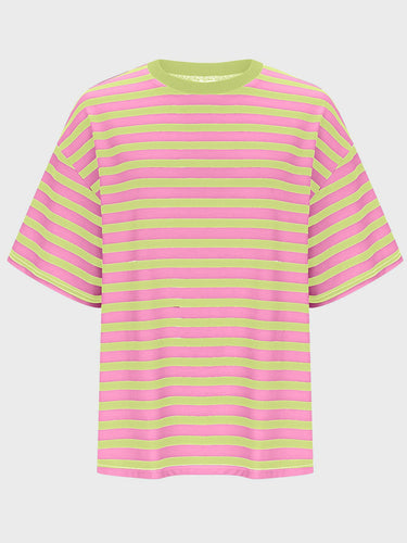 Heidi-Mode | Gestreiftes Rundhals-Halbarm-T-Shirt