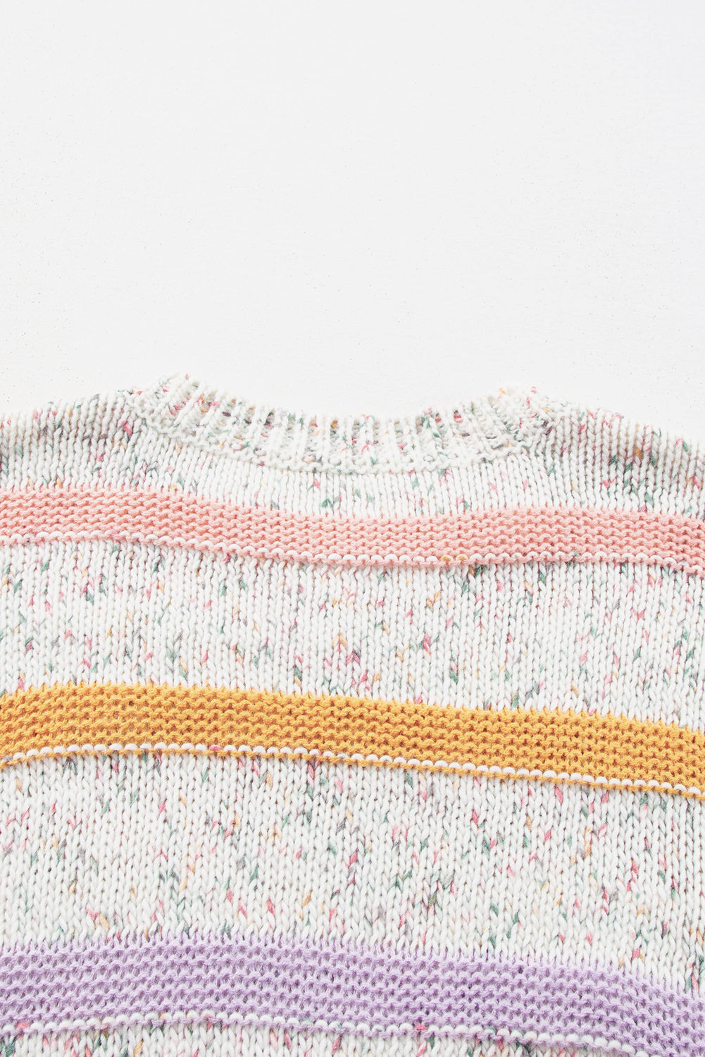 Heidi-Mode | Kontraststreifen Rundhals Fallende Schulter Pullover