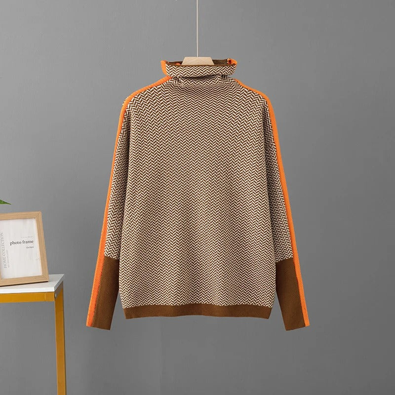 Elegante Volle Ärmel und warmer Rollkragenpullover