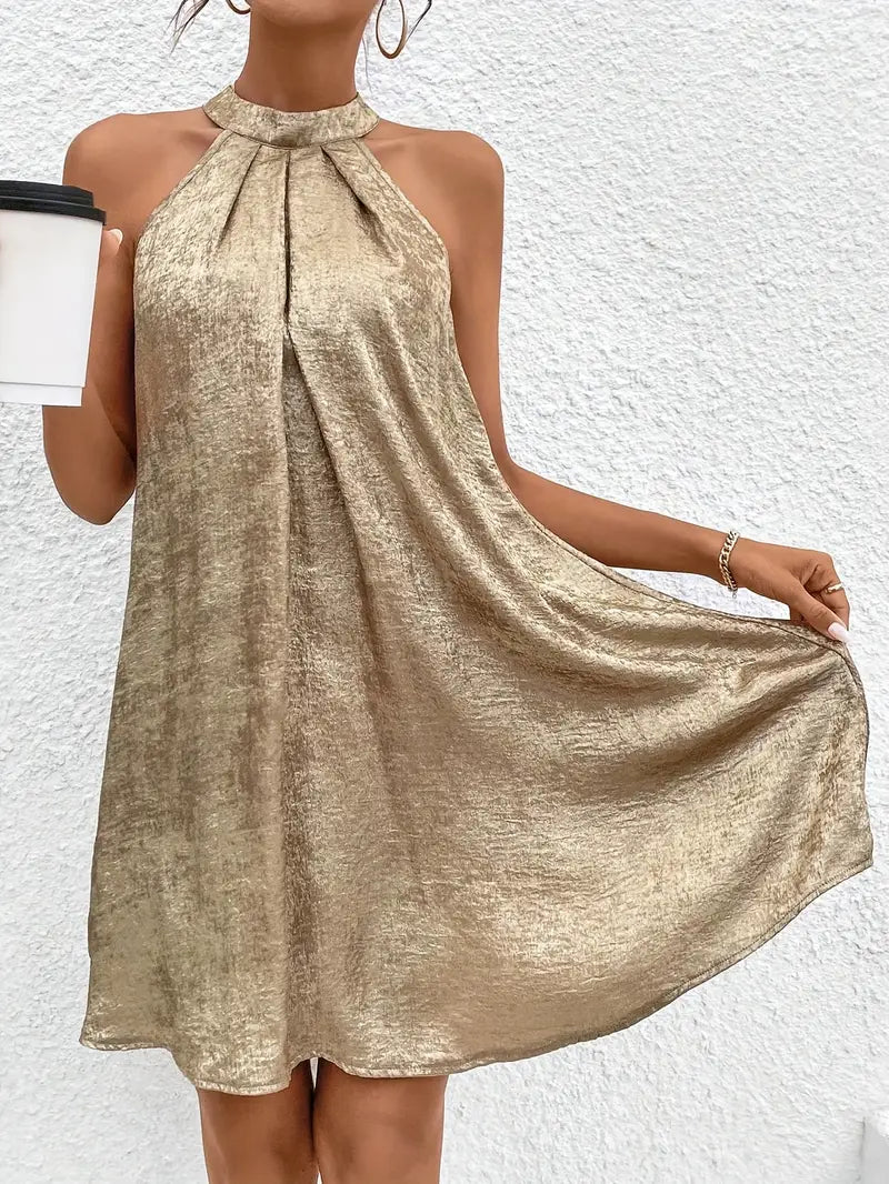 Heidi-Mode | Elegantes Neckholderkleid In Gold