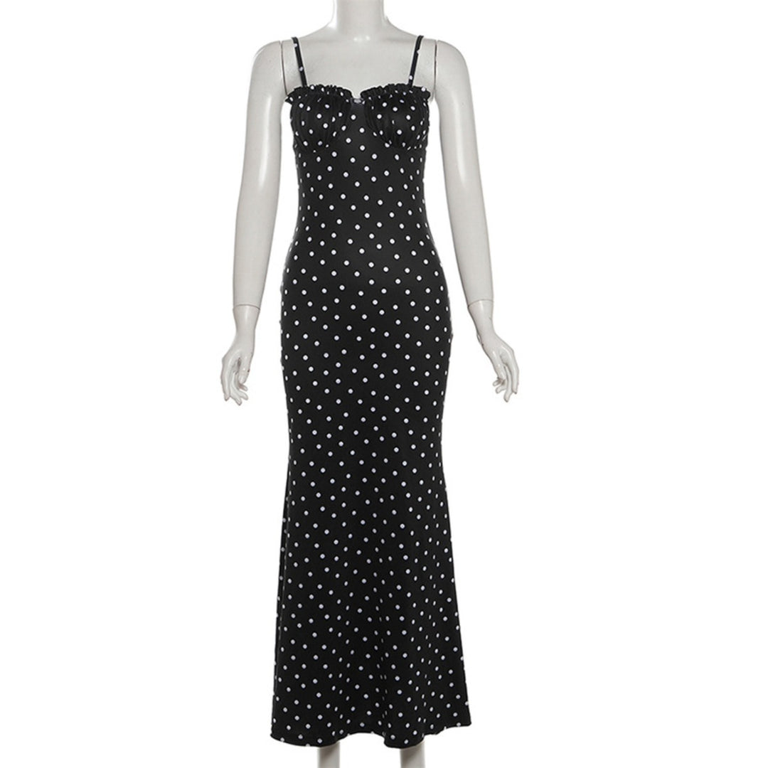 Heidi Mode | Kleid mit gepunkteten Strapsen mit Neckholder