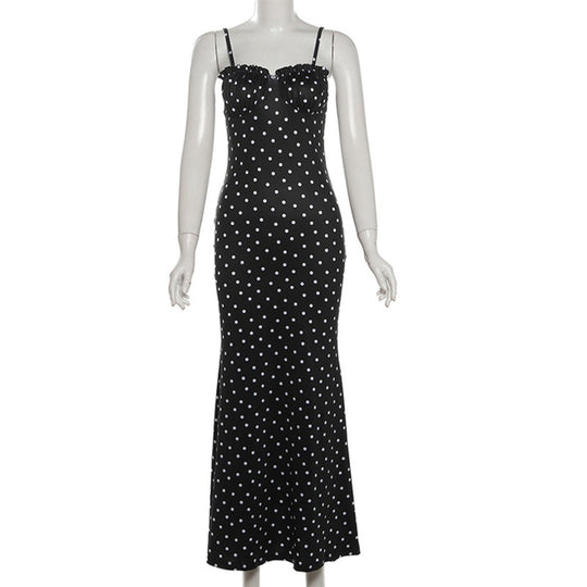 Heidi Mode | Kleid mit gepunkteten Strapsen mit Neckholder