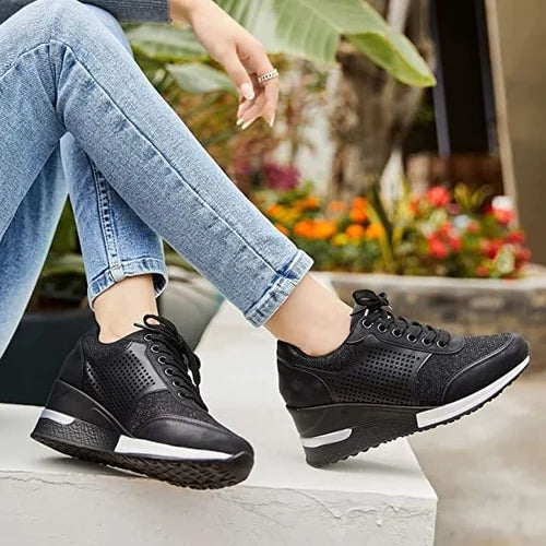Heidi-Mode | Damen Sneakers Auf Keilabsatz mit Hohem Absatz