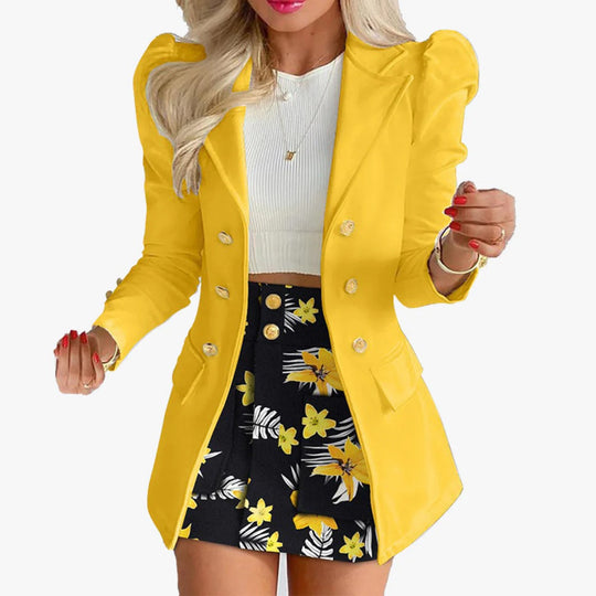 Heidi Mode | Zweiteiliges Set mit lässigem Print und langärmeligem Anzugrock