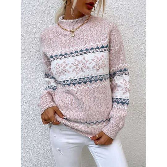 Pullover mit geripptem Rollkragen