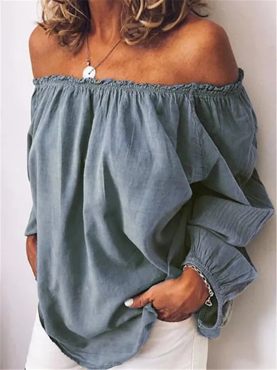 Heidi-Mode | Off Shoulder Bluse mit Eleganten Ballonärmeln