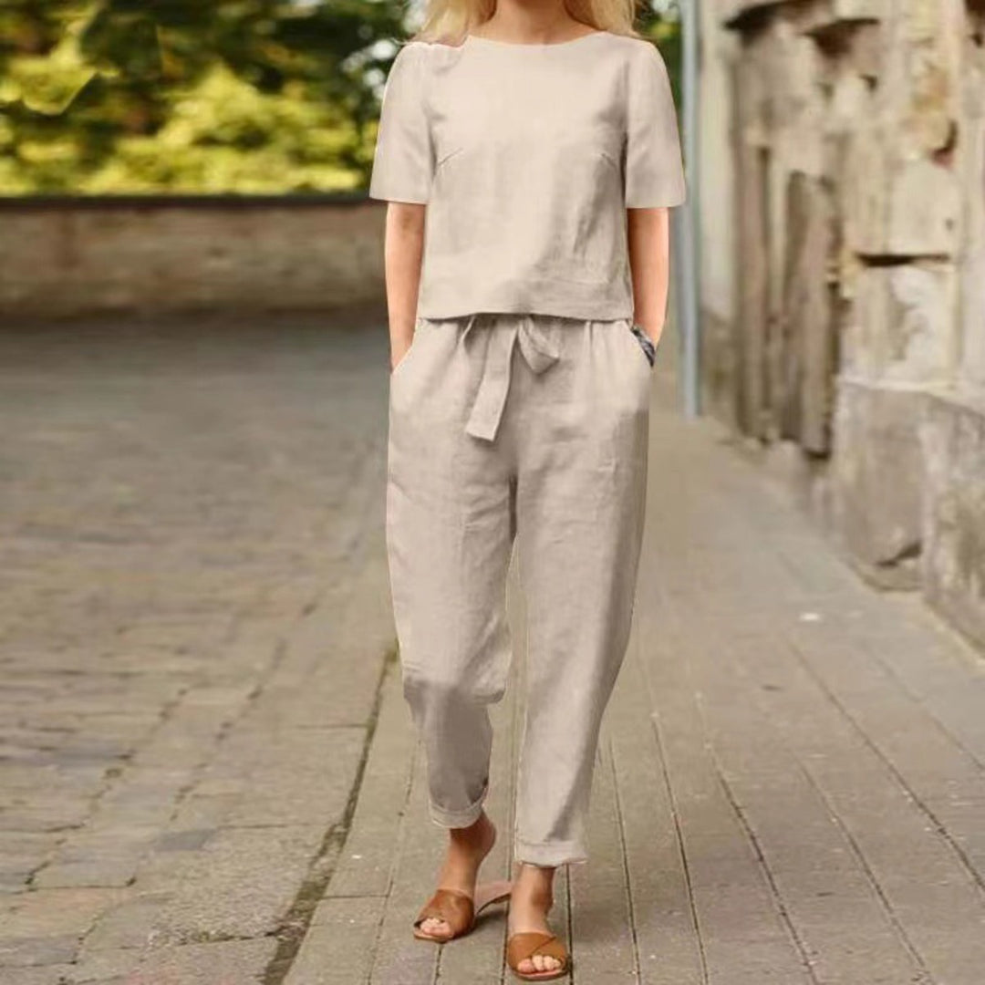 Heidi Mode | Übergroße Bluse Hose mit weitem Bein Retro zweiteiliges Set