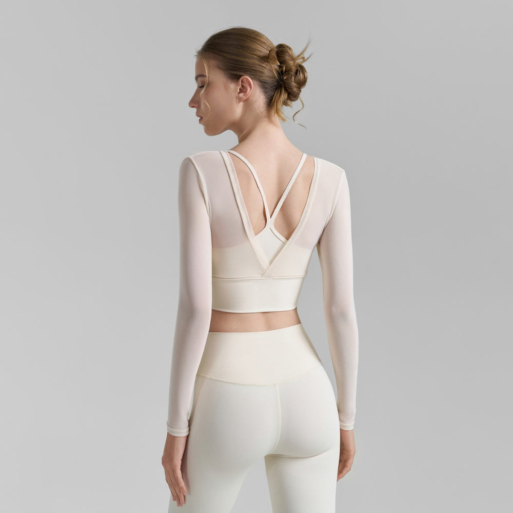 Heidi Mode | Fake zwei sexy Mesh-Yoga-Kleidung