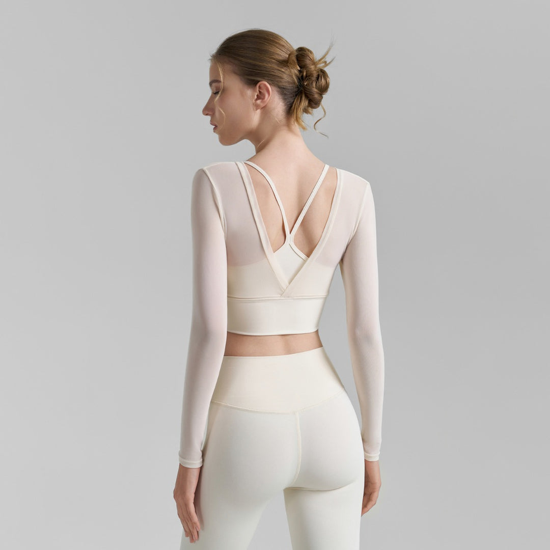Heidi Mode | Fake zwei sexy Mesh-Yoga-Kleidung