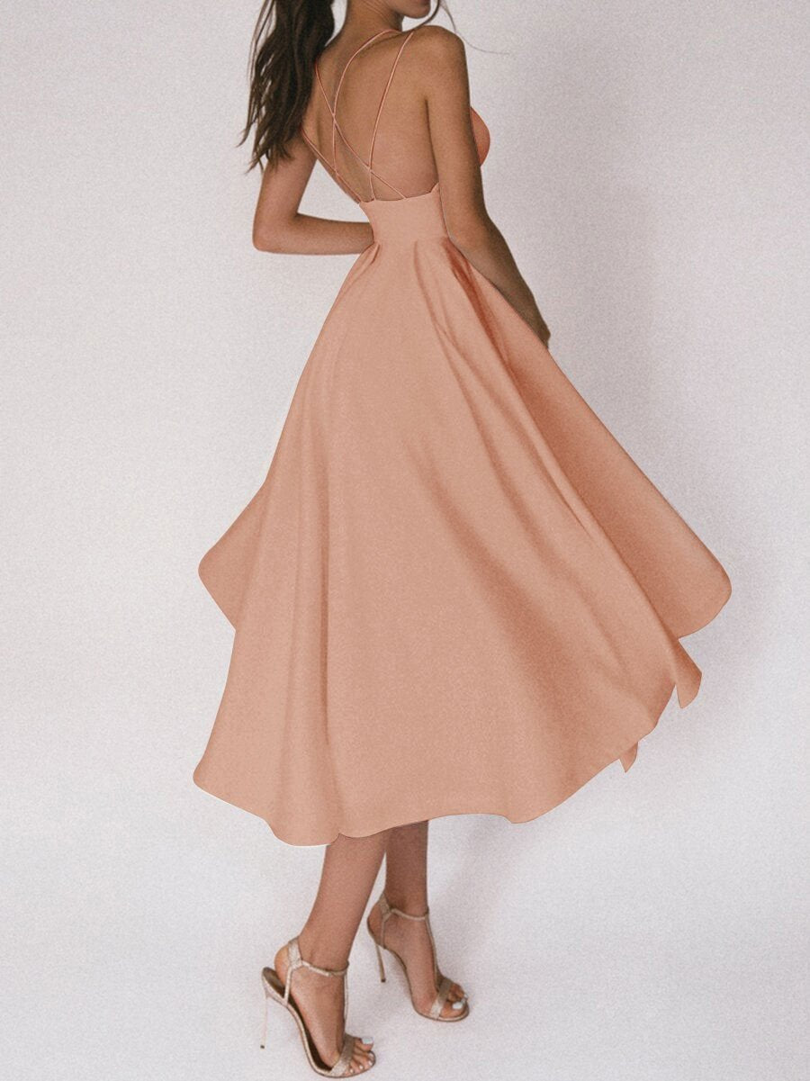 Heidi-Mode | Elegantes Hochzeitskleid für Damen Trägerdesign & V-Ausschnitt