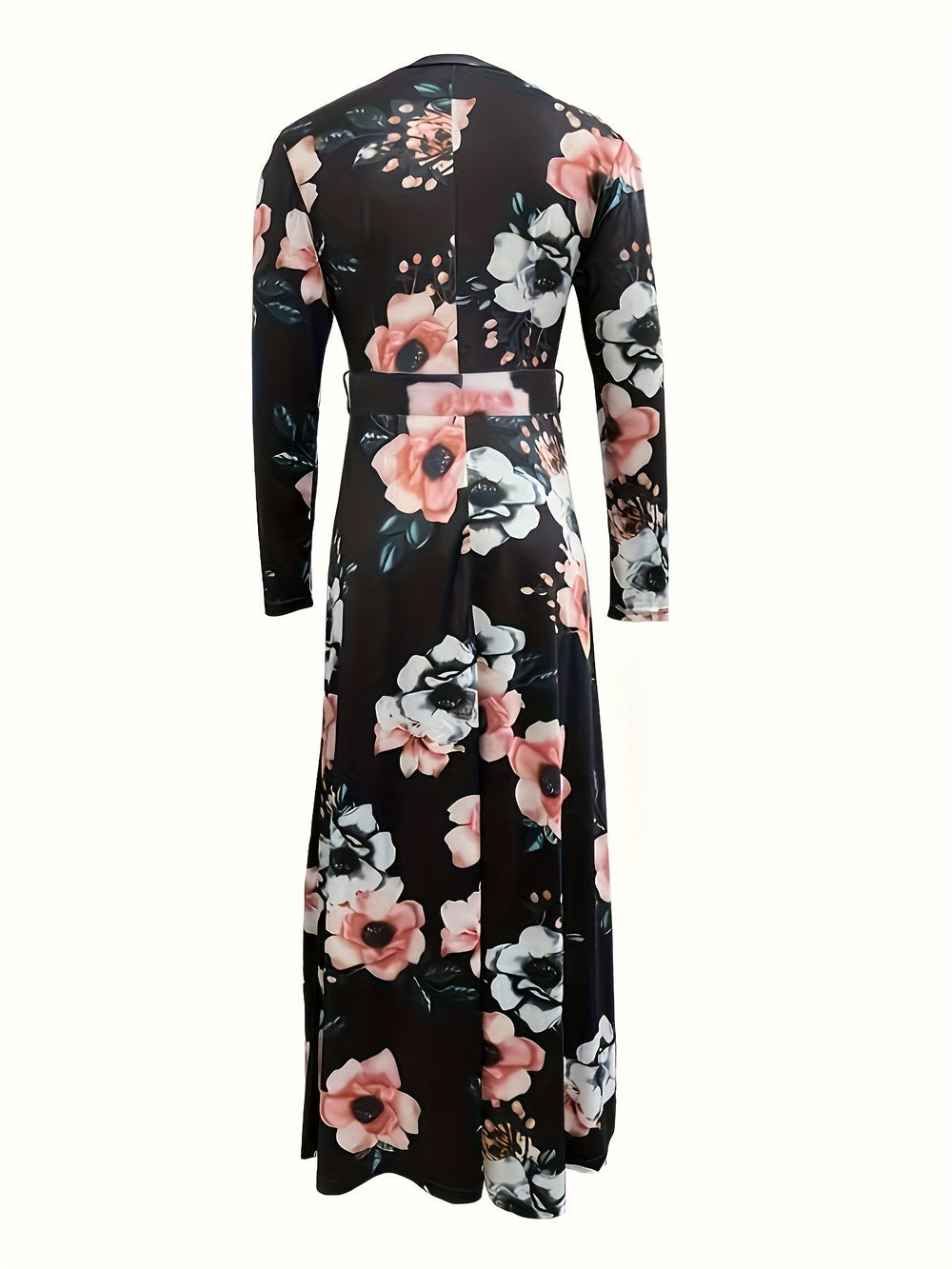 Blumen-Kleid mit Bindegürtel - Liana