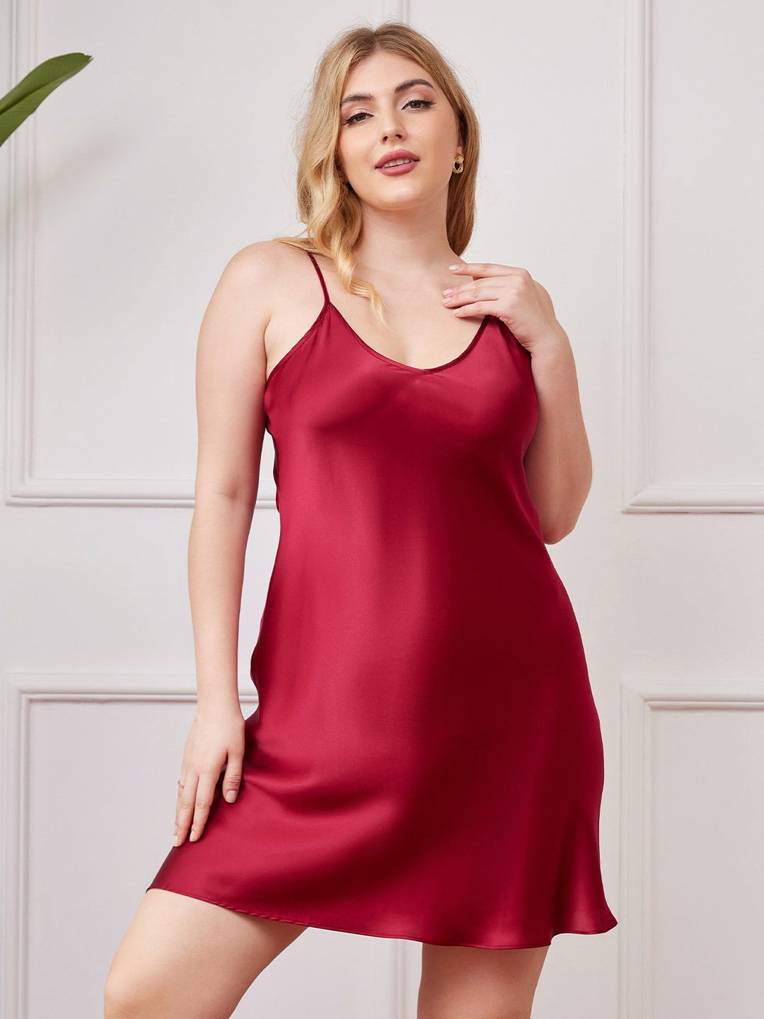 Heidi-Mode | Plus Size Ren Seide Sexy Chemise Nachtwäsche