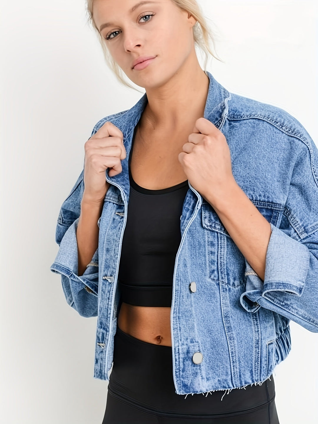 Heidi-Mode | Blaue Jeansjacken mit Kurzem Revers