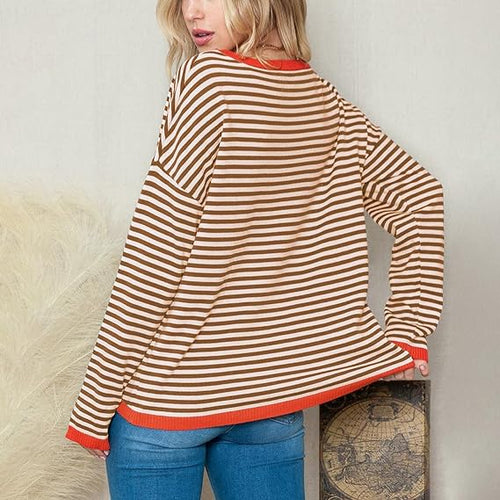 Striped Drop Shoulder Sweater