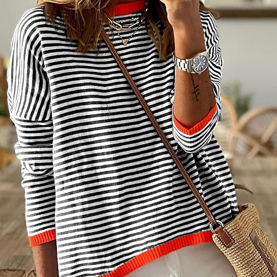 Striped Drop Shoulder Sweater