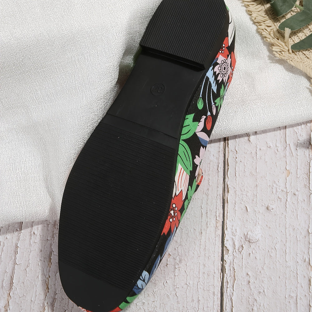 Heidi-Mode | Damen Slip On Loafers Blumen