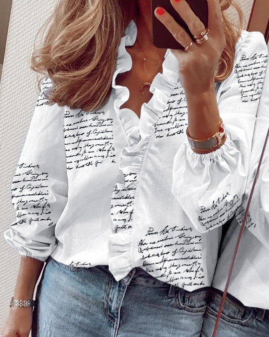 Heidi-Mode | Langarm-Rüschenshirt Bluse