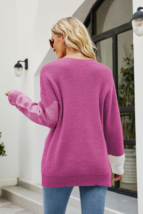 Heidi-Mode | Farbblock Rundhals Pullover