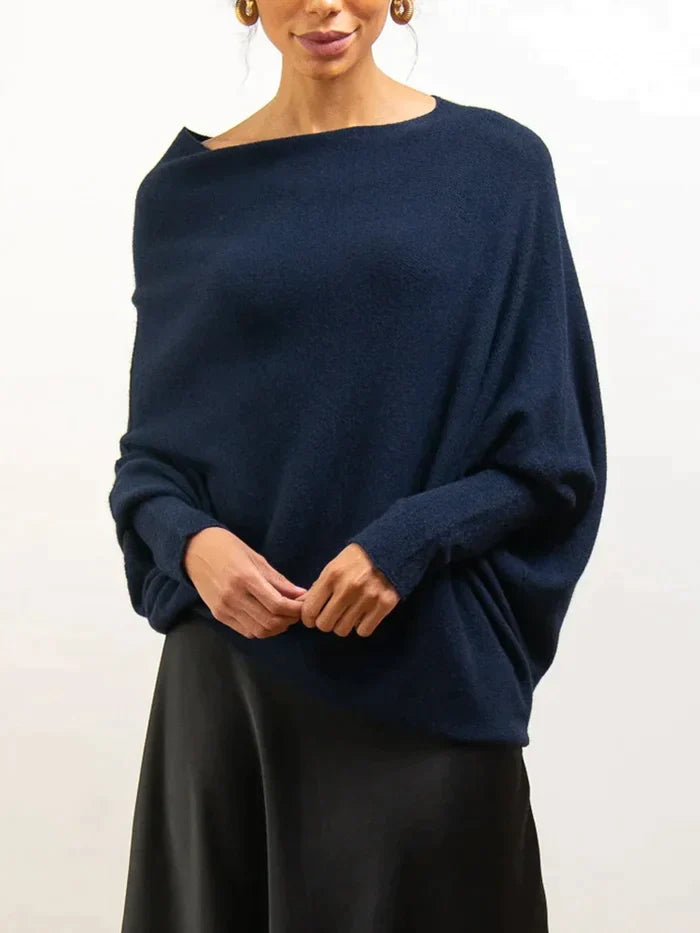 Asymmetrischer drapierter Pullover