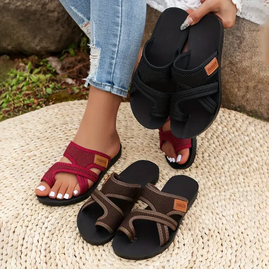 Slip-on-Sandalen aus perforiertem Mesh