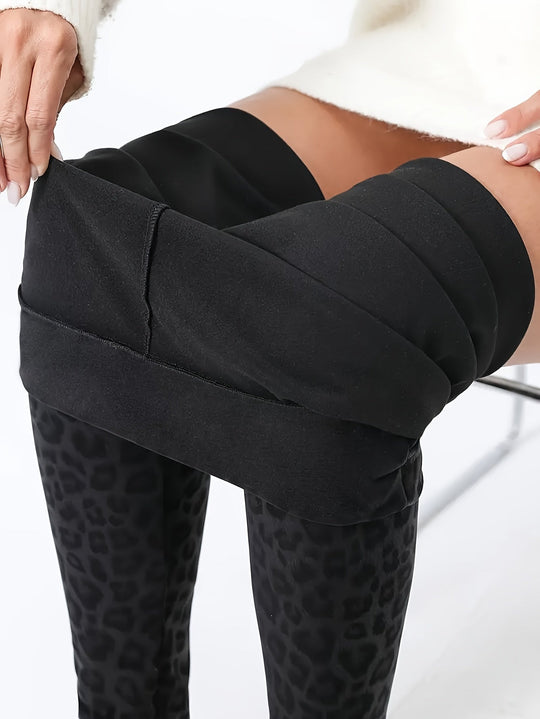 Heidi-Mode | Hohe Taille Skinny Leggings mit Leopardenmuster