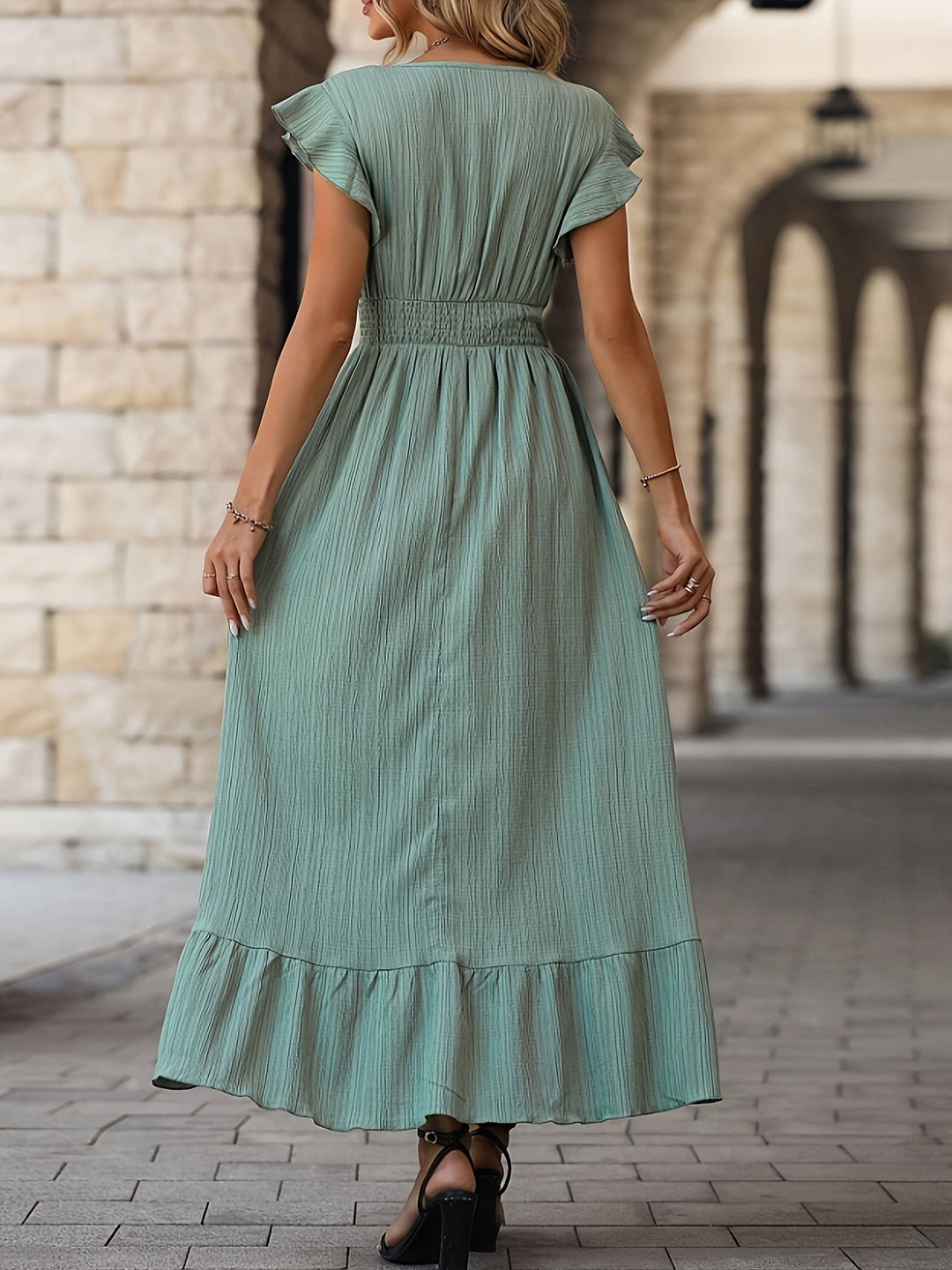 Mode Elegante Posh Ruffle Jurk