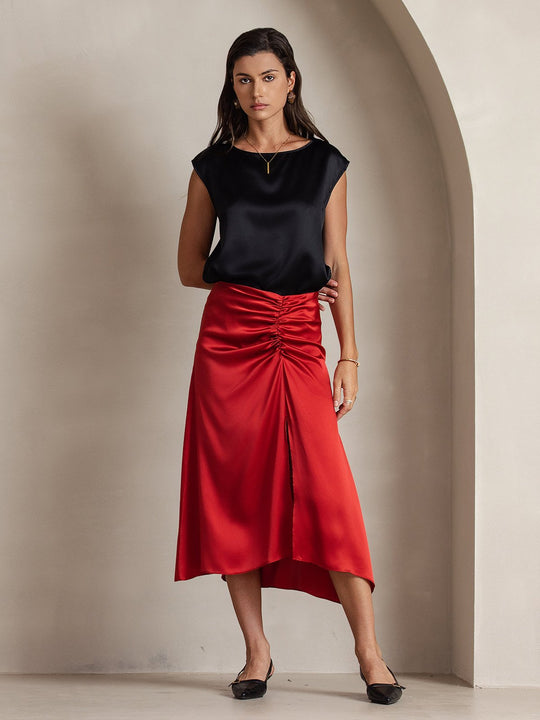 Heidi-Mode | Seiden Kapuze Ärmel Bluse
