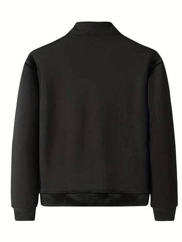 Heidi-Mode - Stilvolle und Bequeme Schwarze Halb-Reißverschluss Herbst Pullover für Männer