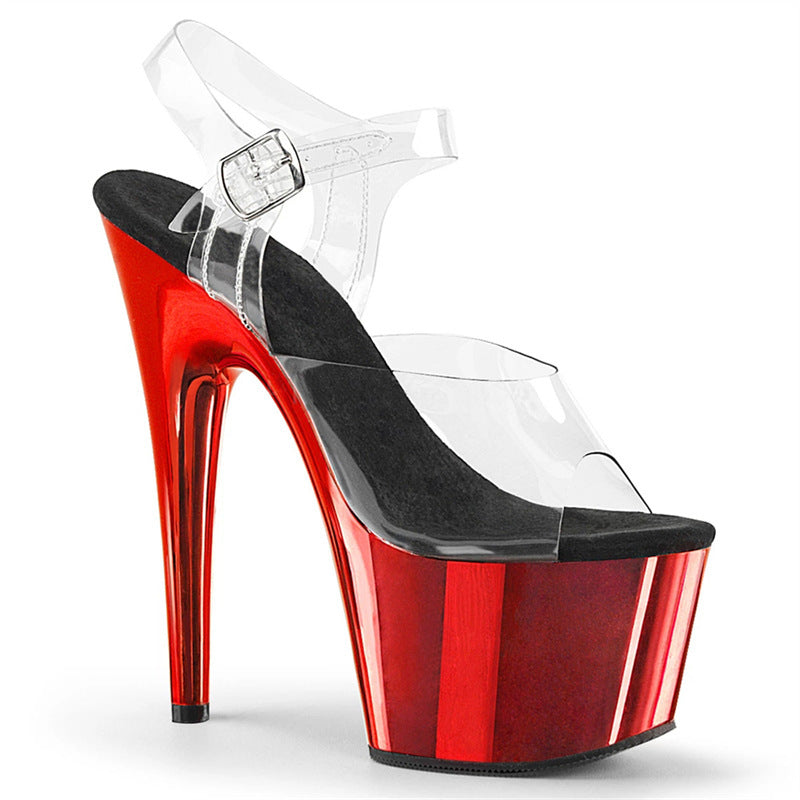 Heidi-Mode | High Heels Ein Linie Schnalle Fisch Mund Offen Zehe Damen Schuhe