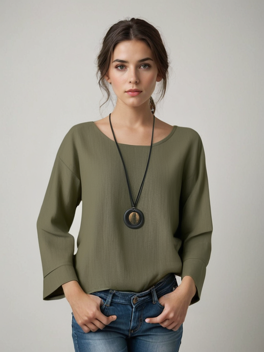Heidi-Mode | Asymmetrische Elegante Bluse mit Festem Bund