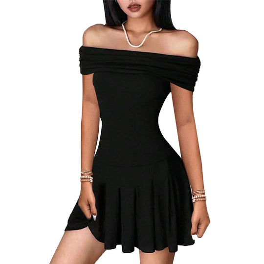 Heidi-Mode | Off Shoulder Kleid Hohe Taille Rock Design