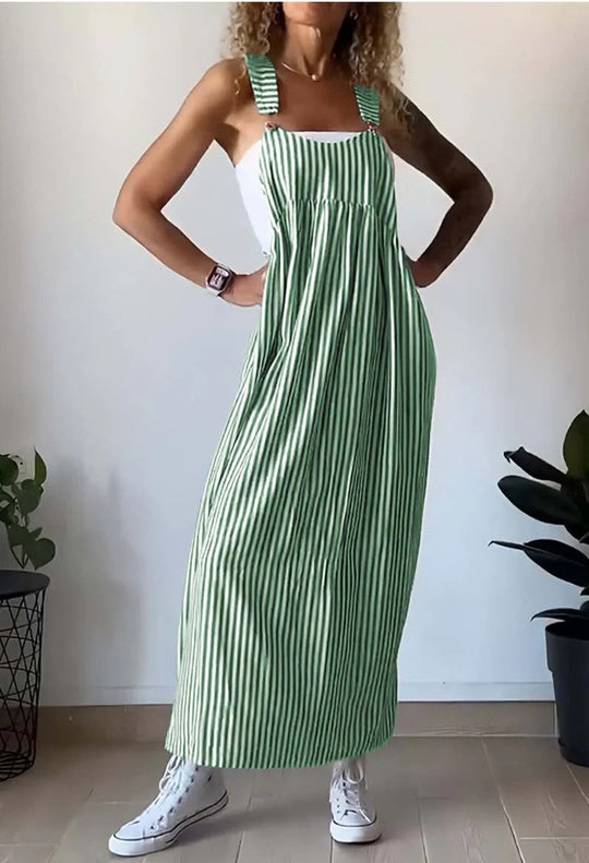Heidi-Mode | Gestreiftes Jumpsuit Kleid für Damen Lässiger Stil