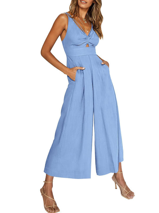 Weitbeiniger Jumpsuit mit Hohlkehle