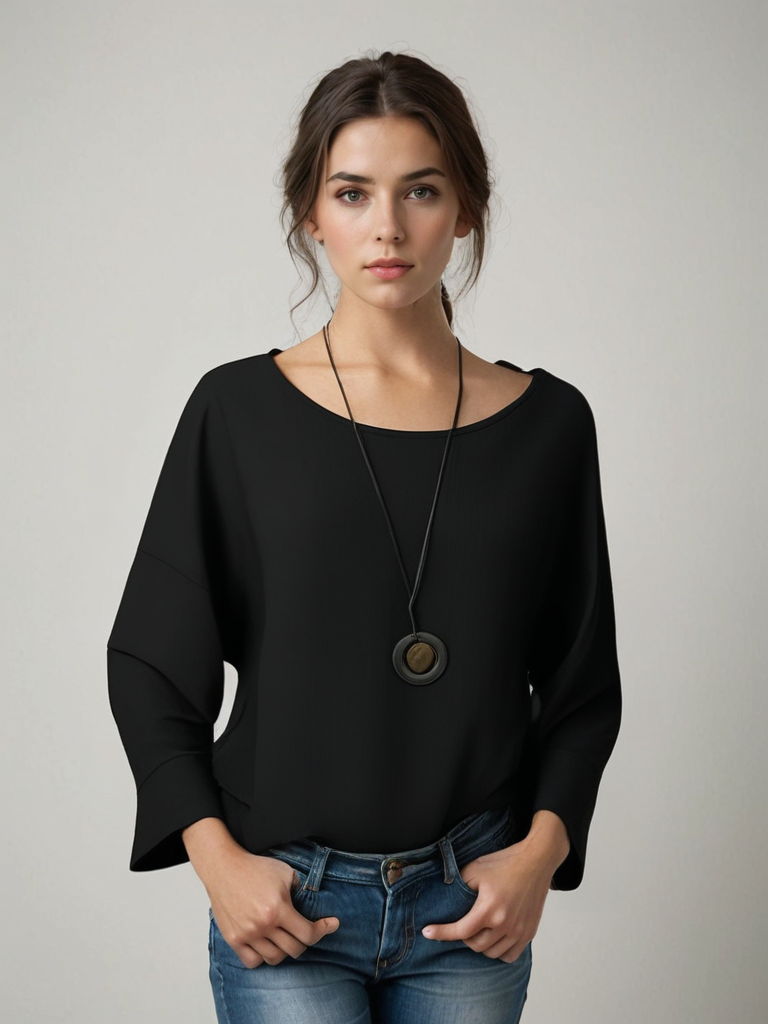 Heidi-Mode | Asymmetrische Elegante Bluse mit Festem Bund