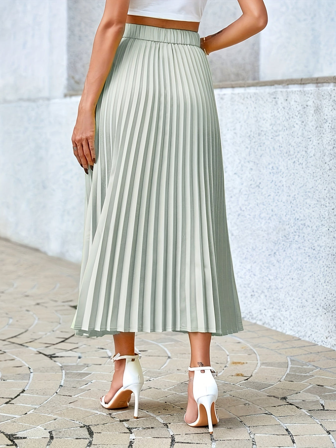 Heidi-Mode | Elegante A-Linien Midi Rock In Solider Farbe