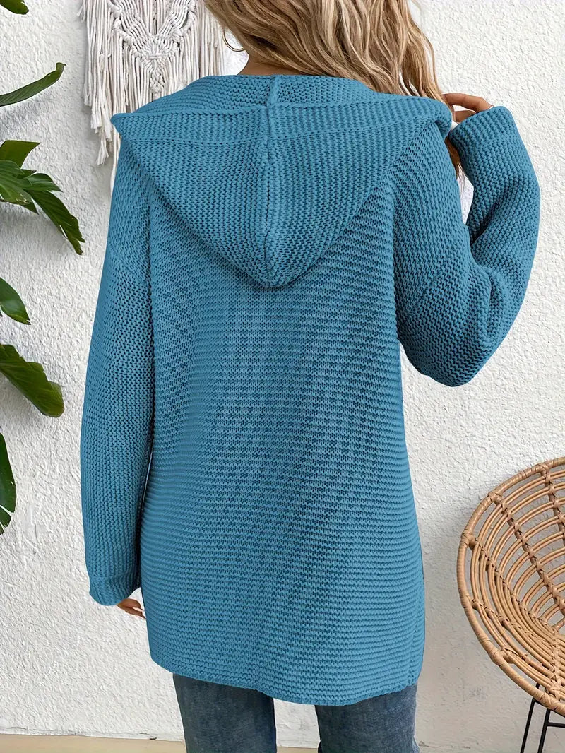 Gemütliche Eleganz Strickjacke mit Kapuze