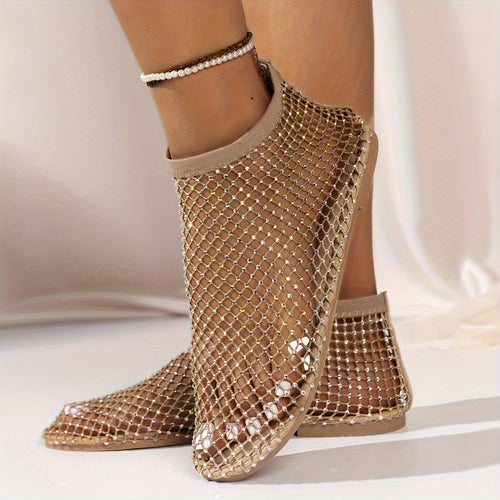 Heidi-Mode | Konstruktion Strasa, Flache Schuhe, Durchsichtige Sandalen für Den Strand