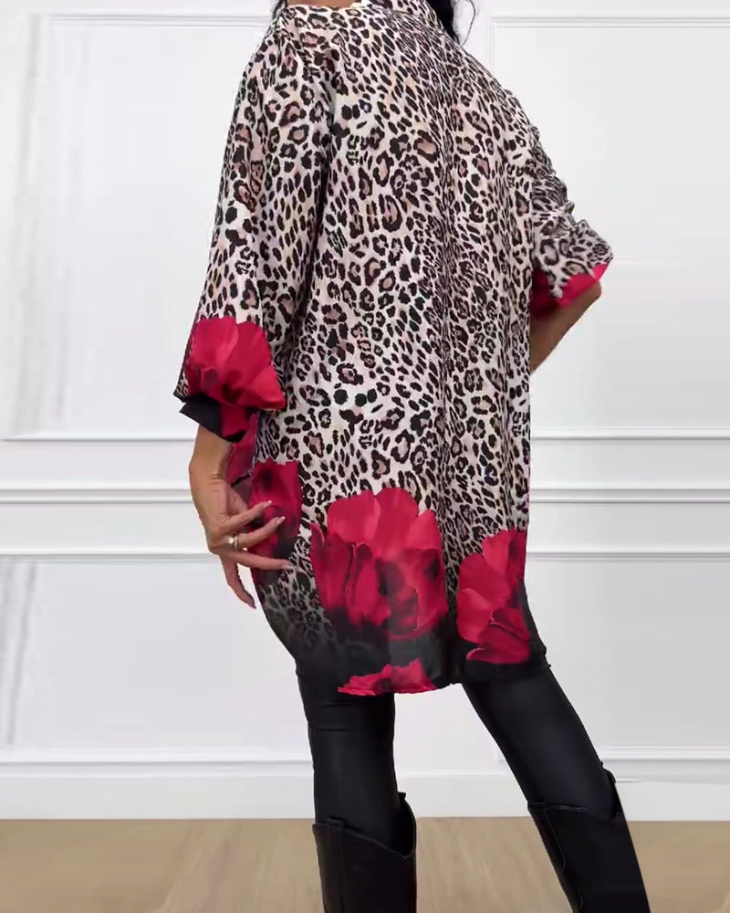Heidi-Mode | Hemd mit Leopardenmuster und Rosen