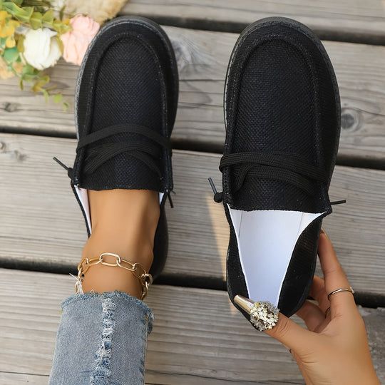 Heidi-Mode | Saison Loafers für Frauen Bequeme Slipper Leinenschuhe mit Weicher Sohle