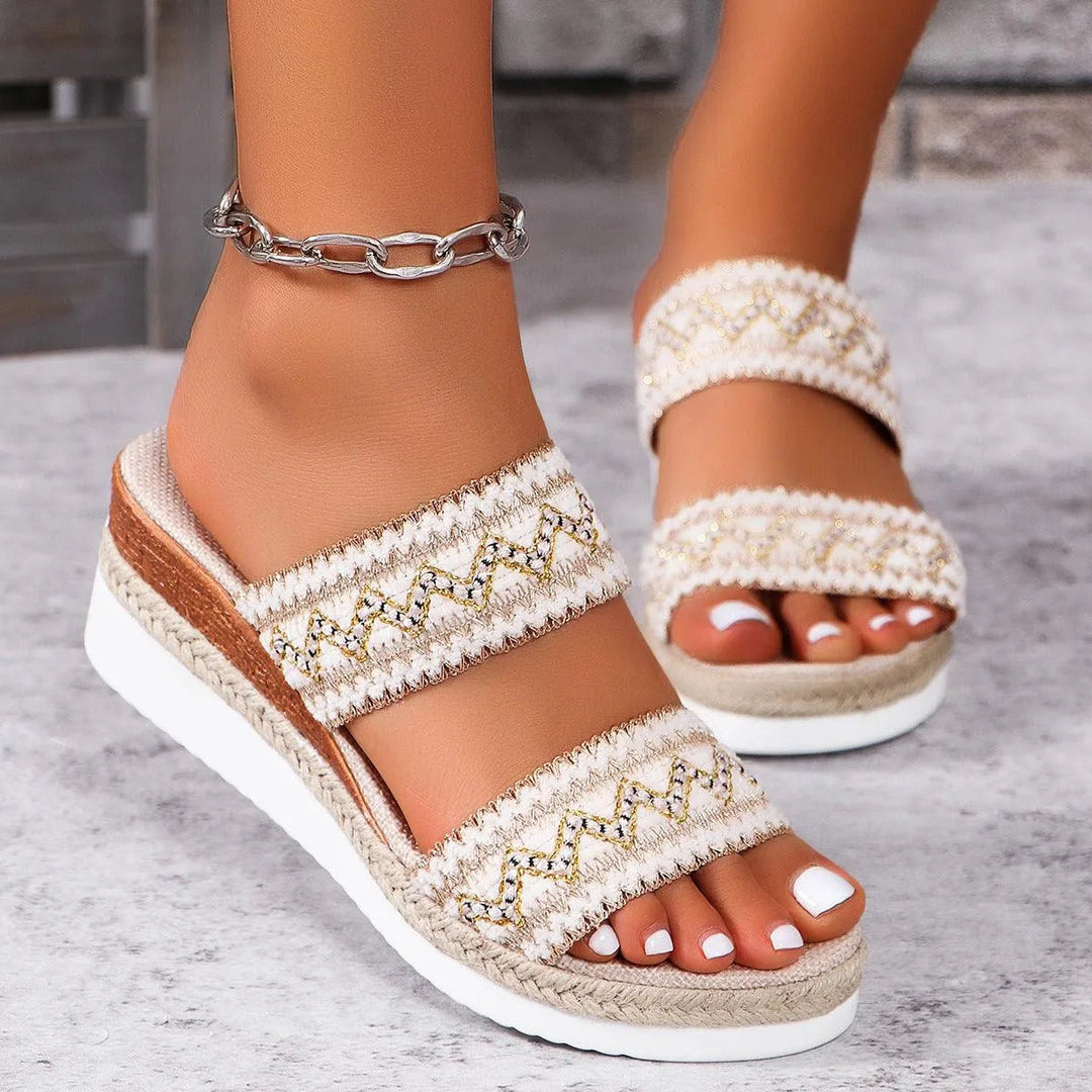 Heidi-Mode | Sommer-Sandalen mit Leinenboden